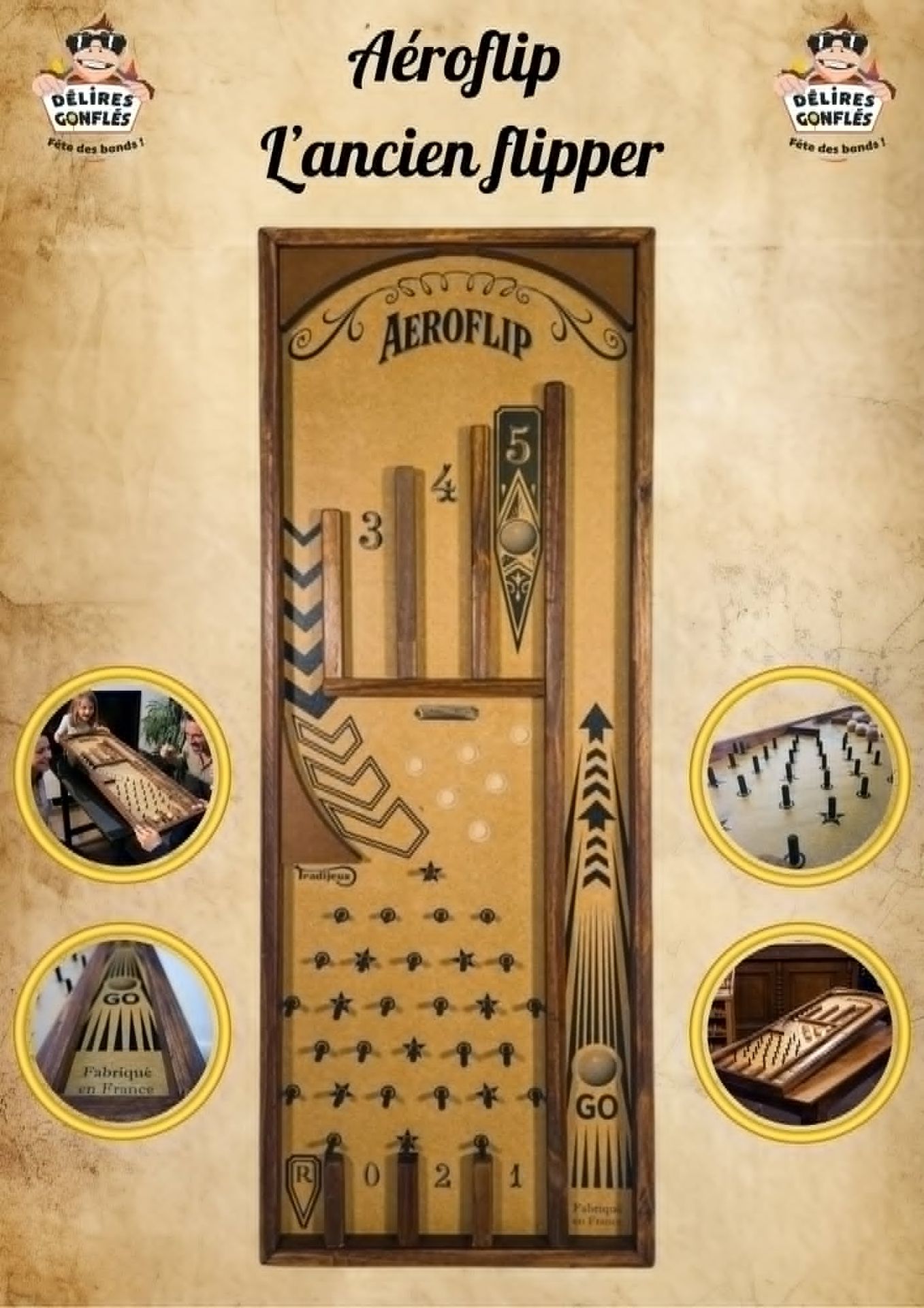 Aéroflip — l'ancien flipper en bois